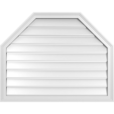 Ekena Millwork Octagonal Top Surface Mount PVC Gable Vent w/ 2"W x 1-1/2"P Brickmould Frame, 38"W x 30"H GVPOT38X3002SF